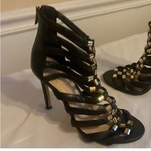 Vince Camuto Black & Gold Stilettos